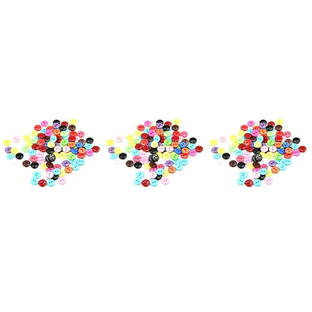 300Pzs 8mm Botones de Resina de Forma Redonda de Color Mezclado Accesorios de Costura