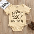 thumbnail image 2 of TUOBARR Newborn Infant Baby Boys Girls Letter Print Short Sleeve Romper Clothes Bodysuit Beige (0-12Months), 2 of 9