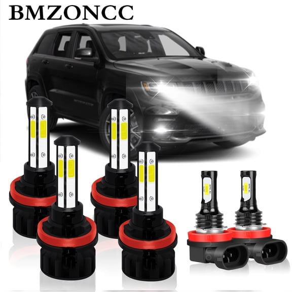 BMZONCC For Jeep Grand Cherokee 2017 2018 2019 2020 Headlights H9 H11 High/Low Beam  H11 Fog light Bulbs,6pcs