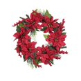 thumbnail image 5 of Hvmvliv 13.78in Red Flowers Christmas Wreath for Front Door Artificial Pine Wreath for Wall Window Hanging Decorative Wreath Outdoor Christmas Decoration Red, 5 of 5