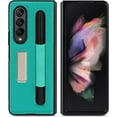 thumbnail image 2 of Compatible with Samsung Galaxy Z Fold 3 5G Case,Z Fold3 Case with S Pen Holder,Built-in Alloy Stand Feature Litchi Pattern Genuine Leather Basic Case for Samsung Galaxy Z Fold 3 5G,Green, 2 of 13