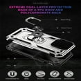 thumbnail image 6 of K-Lion For iPhone 14 Pro,Slim Armor Shockproof Magnetic Ring Holder Stand Hard PC Case Cover,Silver, 6 of 7
