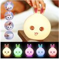 thumbnail image 1 of Cute Night Light for Kids Adorable Portable Rabbit Silicone Lamp with Touch & Remote Control, USB Rechargeable Multi-Color Bunny Pat LED Night Lights Mood Lamp Nightstand Lamps for Baby, 1 of 7