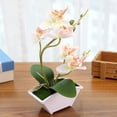 thumbnail image 2 of Bonsái Artificial Faux de Flor Toque Real Arreglo de Plantas en Maceta interior y exterior Oficina en hogar Boda Decoración D Blanco Soledad bonsái sintético, 2 of 3