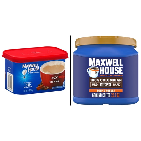 Maxwell House Cafe Cafe Vienna 9 oz & Maxwell House 100% Colombian Ground Coffee 23.1 oz