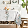 thumbnail image 3 of Fall Tablecloth 60x84 Inch Rectangular, Thanksgiving Autumn Harvest Watercolor Flowers and Pumpkins Blue Table Cover for Party Picnic Dinner Decor, 3 of 6