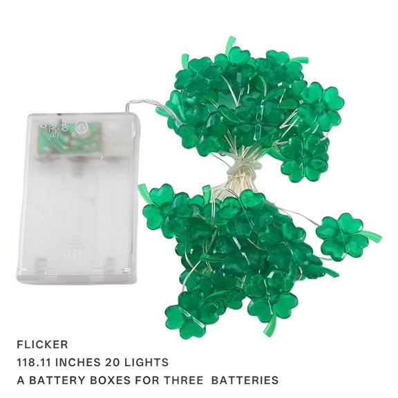 HIBIBUD Ambient Lighting,Irish Carnival Theme Outside Lights for House,Lucky Clover and Hat Design Outdoor Lights for House,Style1,2m