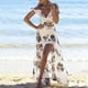 thumbnail image 2 of Vestido HUOGUO Halter con volantes y estampado casual para mujer, 2 of 5