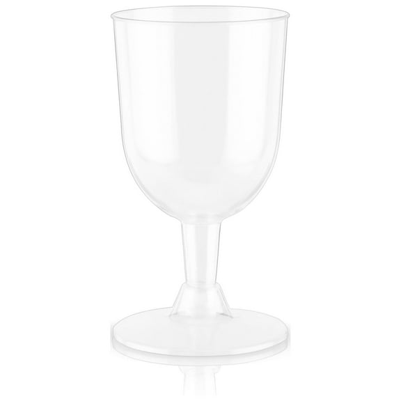 True Party Disposable Plastic Wine Glasses, Stemmed Clear Plastic Cups for Outdoors, Parties, 6 Oz Set of 8
