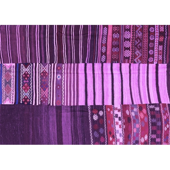 Ahgly Company Indoor Rectangle Southwestern Purple Country Area Rugs, 5' x 8'