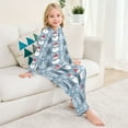 thumbnail image 6 of DIXRUYEE Fleece Pajama Set Loose Style Elastic Waist Pockets Frosty Snowman Cute Pattern, 6 of 7