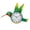 Hummingbird-Green, variant on Frog with Flower Silent Non-Ticking Wall Clock with Temperature Humidity Display