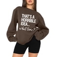 thumbnail image 2 of Gibobby Sudaderas para mujer oferta Sudadera de cuello redondo para mujer de otoño e invierno suéter colorido de manga larga lindo clásico(Marrón,G), 2 of 4
