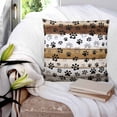 thumbnail image 4 of Brown Paw Print Decorative Pillowcase 20''x20'', Vintage Farmhouse Country Wooden Grain Throw Pillow Covers Soft Cushion Case for Couch Sofa Bedroom Living Room, Pillowcase Boho Decor, 4 of 8