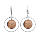 thumbnail image 1 of Patrón de rayas irregulares de cuerda, madera Los pendientes cuelgan del aro de la joyería del círculo de la gota Unbranded M, 1 of 3