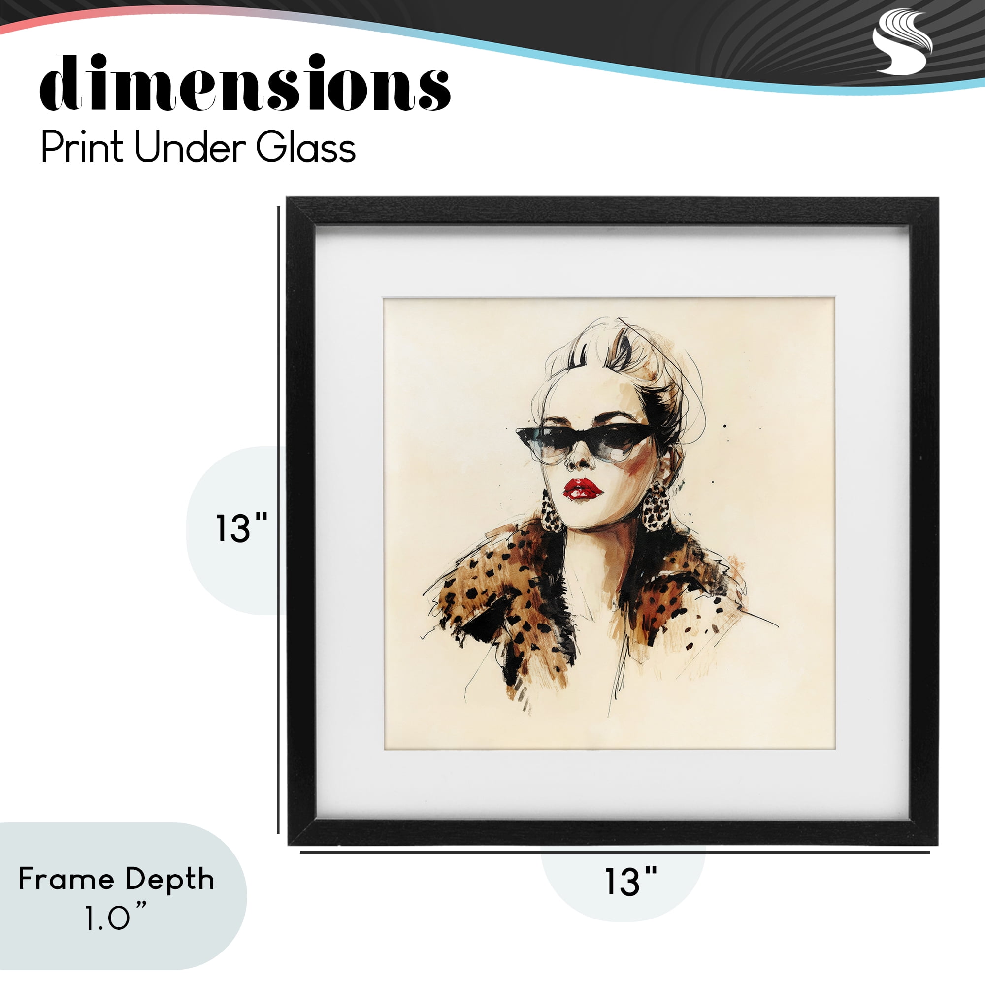 Stupell Industries Glam Leopard Sonata Portrait Black Framed Print Under Glass, design by Svetlana Aleynikova