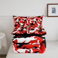 thumbnail image 5 of Manfei Abstract Camouflage Queen Comforter Set, Countryside Camo Comforter Sets Queen, Crimson Red, Black Reversible, 3 Pieces, 1 Comforter and 2 Pillowcases, 5 of 7