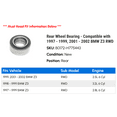 thumbnail image 2 of Rear Wheel Bearing - Compatible with 1997 - 1999, 2001 - 2002 BMW Z3 RWD 1998, 2 of 2