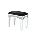 thumbnail image 1 of Acme Furniture 90818 Vanity Stool, Black Fabric, Mirrored & Faux Diamonds, 1 of 2