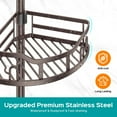thumbnail image 5 of Corner Shower Caddy Tension Pole: Rustproof Stable 4-Tier Bathroom Organizer Shelves for Bathtub Shampoo Storage - 47-121 Inch Quick Install Adjustable Standing Rack with Soap Rack - Bronze, 5 of 14