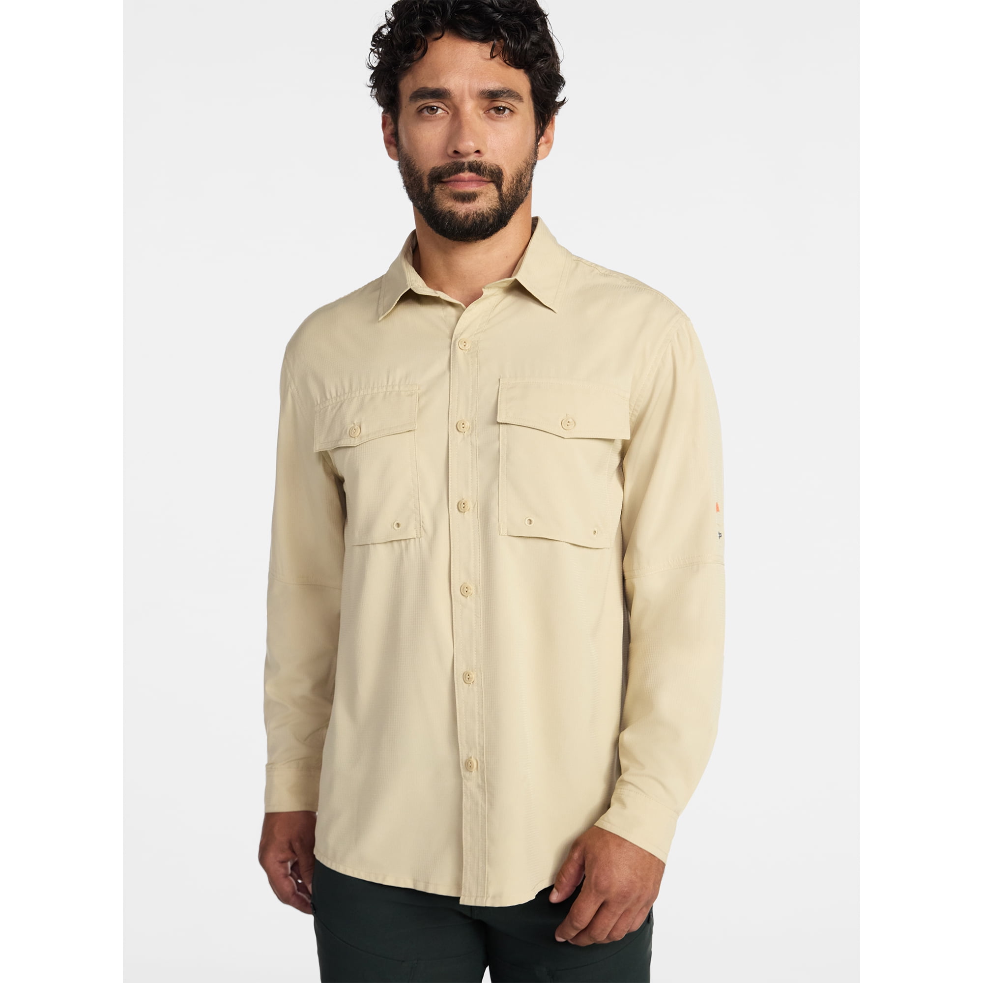 Ozark Trail Men's and Big Men's Upstream Shirt with Long Sleeves, Sizes S-3XL