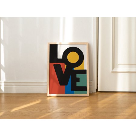 POSTER Typography Wall Print, LOVE Wall Art Illustration, A3 A4 A2 Gift, Large Art Print, 50s 60s 70s Retro Prints, LGBTQ Rainbow Colors, -UNFRAMED