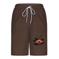 thumbnail image 6 of UVEASISHA Swimming Trunks for Men Tropical Printed Bathing Suit Drawstring Elastic Waist Surf Swimwear Water Sports Quick Dry Board Shorts with LinerBrown 3XL, 6 of 7