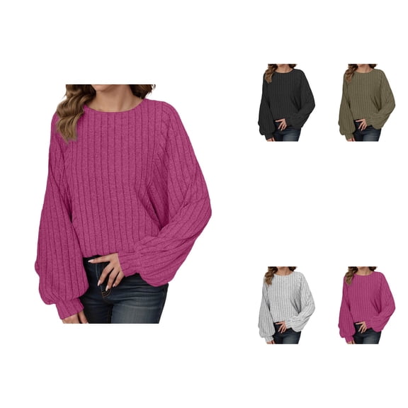 Women's Cozy Oversized Pullover Sweater – Soft Knit Long Sleeve Tunic Top for Fall Winter, Loose Fit Dressy Casual Loungewear Blouse