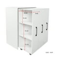 thumbnail image 6 of Lisonu White Pull-Out Bookcase Cabinet, 3-Tier Hidden Storage Shelves on Wheels for Home Office, Slide-Out Media Organizer & File Rack, 30 Inch Wide, 6 of 20
