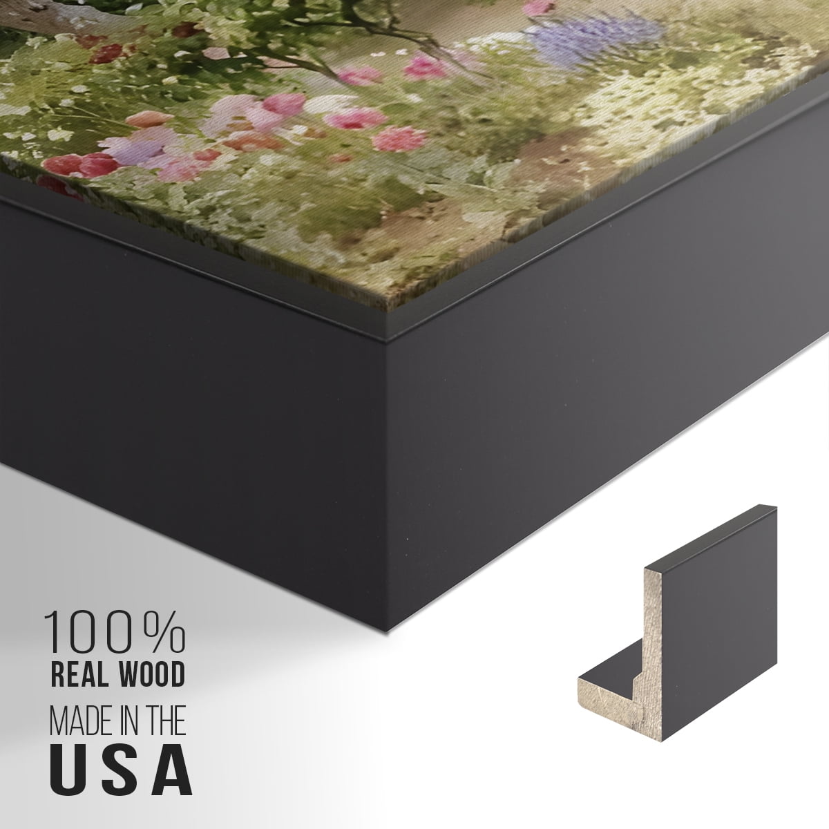 Vintage Landscape-CCLIV By Wexford Home Framed in Black Wood Gallery Wrapped Canvas 27 in. x 41 in.