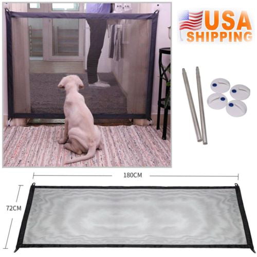 Senmubery 2Pcs Dog Pet Fences Portable Folding Safe Guard Indoor and Outdoor Safety Magic Gate for Dogs Pet Safety Fence Isolation Net