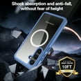 thumbnail image 5 of Clear Magnetic Cover Case for Apple Samsung Galaxy A56 5G, with Built-in Tempered Glass Screen Protector, [Compatible with Magsafe] Full Body Rugged Shockproof Case for Galaxy A56 5G, Blue, 5 of 5