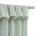 thumbnail image 5 of Ecologee Jack 100% Blackout Rod Pocket Back Tab Single Indoor Curtain Panel with attached Valance with Buttons, Sage, 38" W x 84" L, 5 of 8