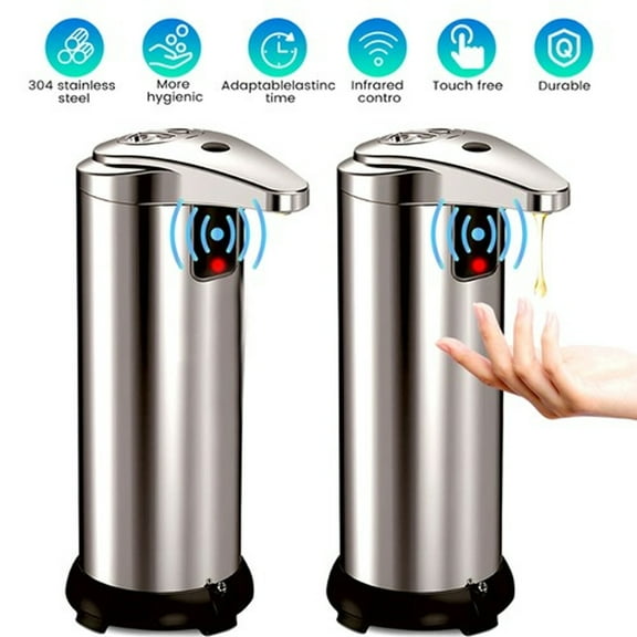 CartSaver 2PCS Foaming Soap Dispenser Touchless Automatic Sensor | Hands-Free Liquid Soap Dispenser Easy Refill Wall Mounted for Bathroom Kitchen
