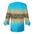 thumbnail image 5 of Dyegold Blouses For Women Dressy Casual 3/4 Flare Sleeve Lace Trim V Neck Floral Print Vintage Tunic Tops Loose Fit Shirts, 5 of 5