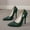 Army Green, variant on Women Shiny Pointed Toe Pumps Closed Toe Stiletto Heel Wide Fit Slip on Heels, Multi Bright Colors for Daily Club Wedding Party Occasions Red 5(36)