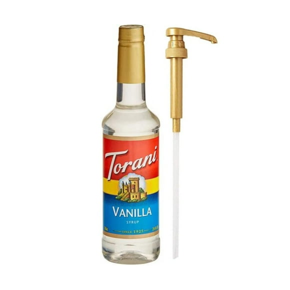 Torani Vanilla Flavoring Syrup Plastic 750 mL Bonus Squeeze Pump