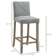 Traditional Bar Stool Gray, Set of 2