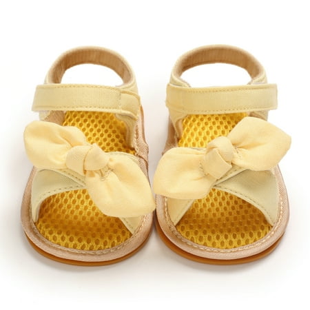 

Baby Girls Summer Bow Sandals Soft Sole Non-Slip Open Toe Flats