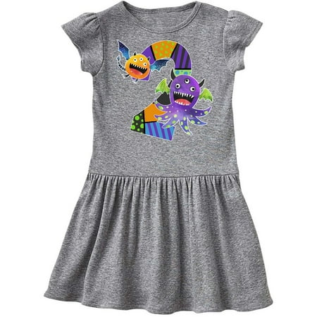

Inktastic Fun Monsters Second Birthday Gift Toddler Girl Dress