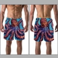 thumbnail image 3 of luoweisi Men's Beach Shorts Quick Dry Swim Trunks with Mesh Lining Octopus L, 3 of 5