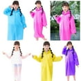 thumbnail image 6 of Convenient Unisex Thickening Full Body EVA Durable Rain Gear Reusable Poncho One-Piece Raincoat Rain Coat Kids Raincoat BLUE, 6 of 8