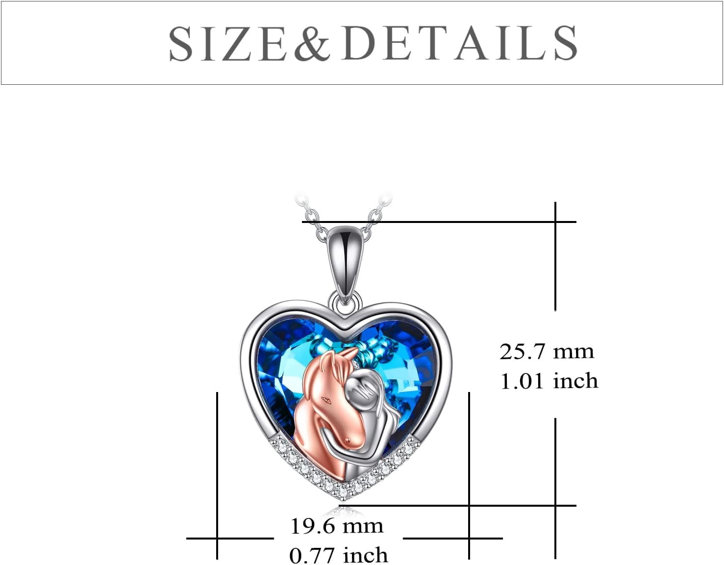YAFEINI Horse Pendant Necklace Jewelry 925 Sterling Silver Women Embrace Horse Gift For Women