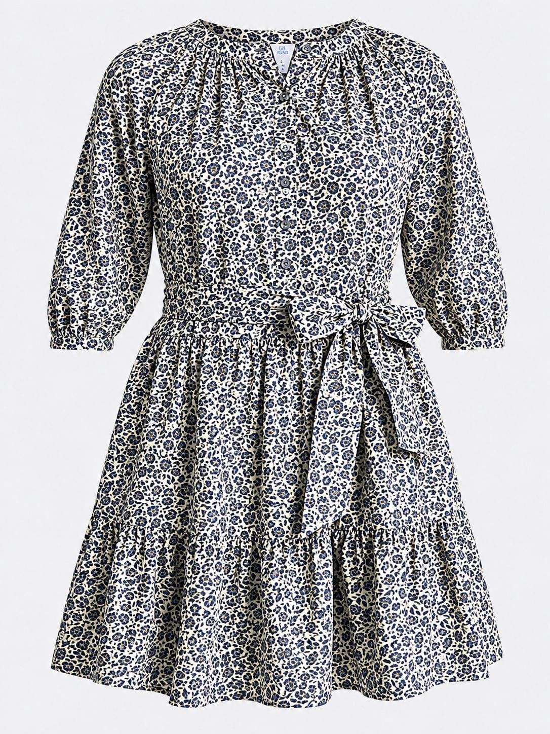 Time and Tru Women's Cotton Tiered Mini Dress with Ruffle Hem, Sizes XS-XXXL