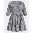 thumbnail image 6 of Time and Tru Women's Cotton Tiered Mini Dress with Ruffle Hem, Sizes XS-XXXL, 6 of 6