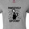thumbnail image 4 of Inktastic Pawsitively Spooky Skeleton Cat with Ghosts and Crosses Women's T-Shirt, 4 of 5