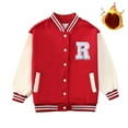 thumbnail image 2 of MEZZALL Kids Baseball Jacket Boys Girls Warm Thickened Outerwear Autumn Winter Seasons Youth Children Coats Birthday Long Sleeve Tops, 2 of 9