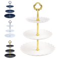 thumbnail image 3 of Luckyn Pastry Stand 3 Tier,Fruit Dessert Stand,Small Cupcake Stand Cookie Tray Rack for Wedding Home Birthday Party Decor,White, 3 of 5