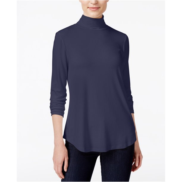 Blusa de Cuello Alto JM Collection para Mujer Azul PL