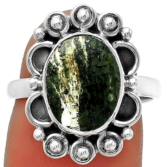 Natural Chrysotile 925 Sterling Silver Ring s.7 Jewelry R-1207 SDR185359